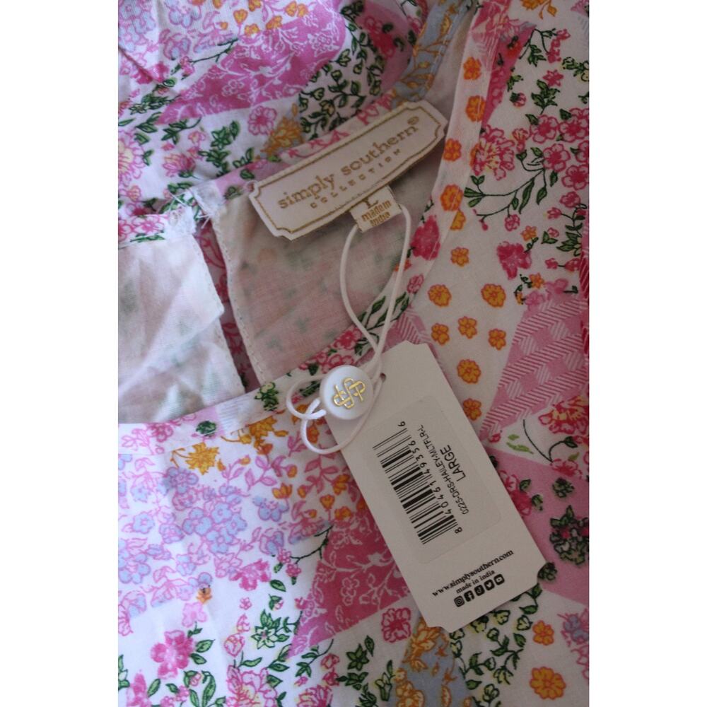 Simply Southern Collection Pink Floral Tiered Maxi Dress Size Large NWT - Picture 5 of 9